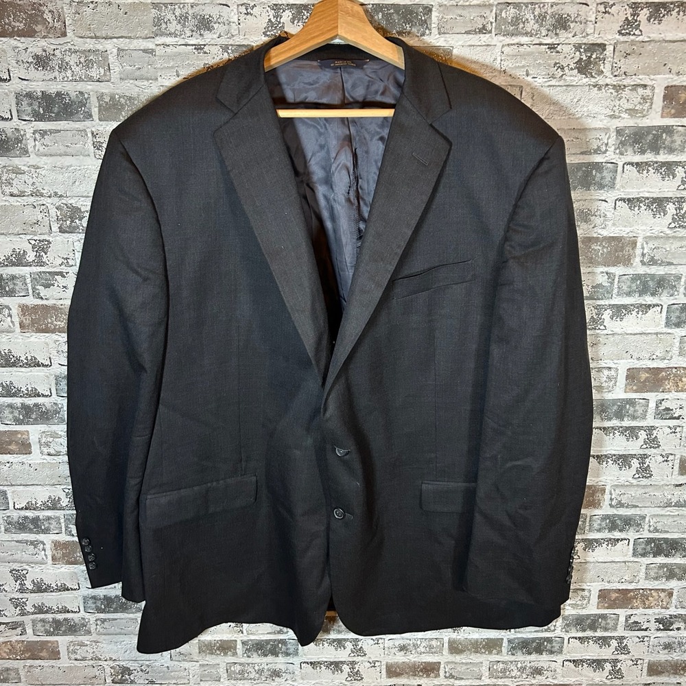 Brooks Brothers 1818 Madison Blazer Mens 52L Charcoal Grey 100% Wool Made in USA